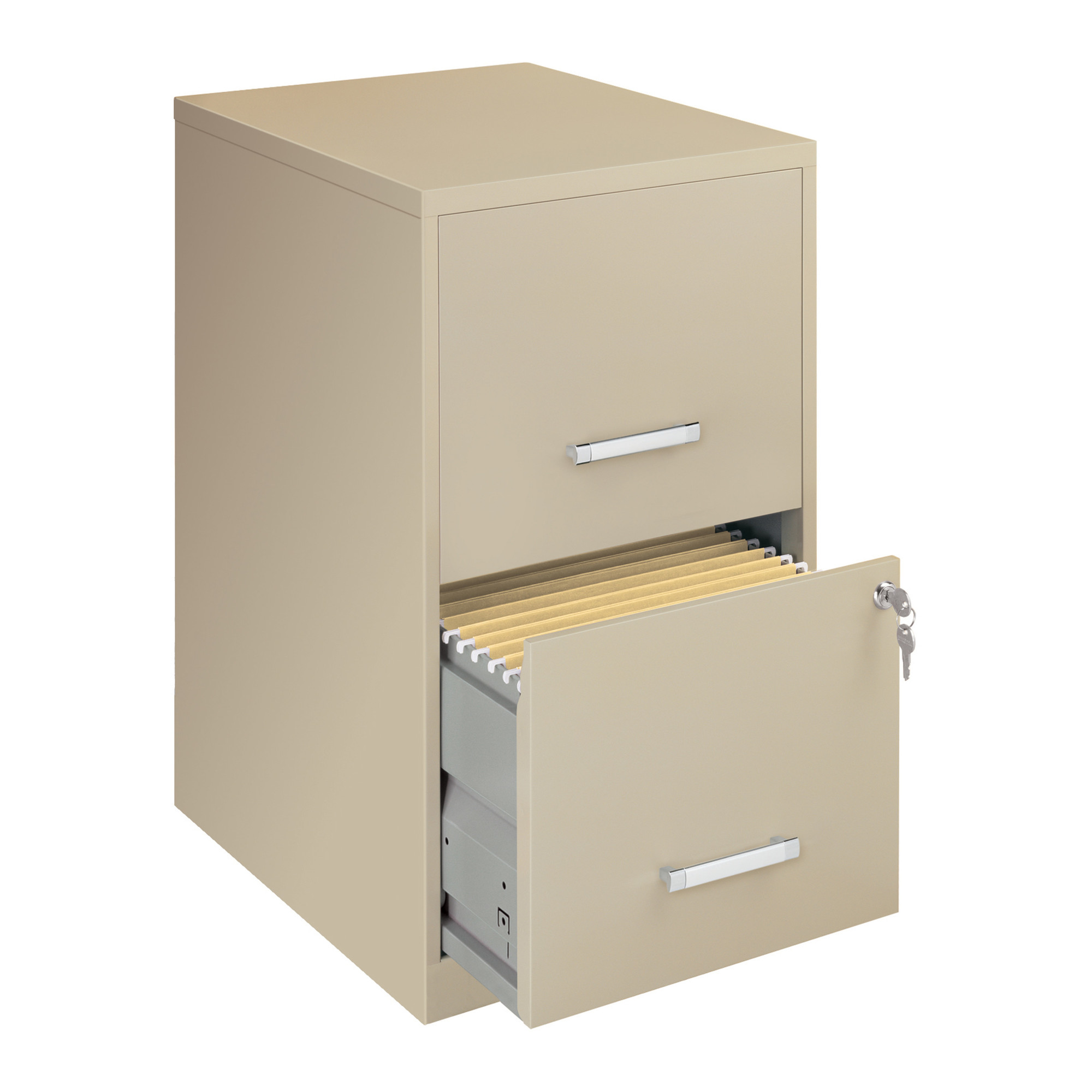 Hirsh Industries, 2 Drawer Letter Width Vertical File Cabinet, Width 14.25 in, Depth 18 in, Height 24.5 in, Model# 14340